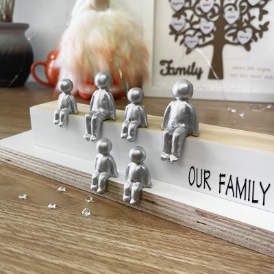 We Made a Family Sculpture personnalisée Figurines Anniversaire Cadeau de Noël