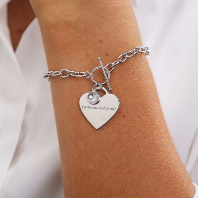 Personalized Charm Birthstone Bracelet
