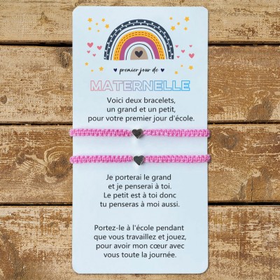 bracelet retour à l'école premier jour de maternelle cadeau pour enfants lot de 2