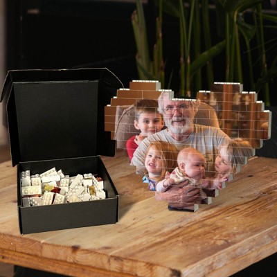 Rosefeels personnalisé cœur bloc photo puzzle brique de construction souvenir famille cadeaux idées pour la fête des pères papa