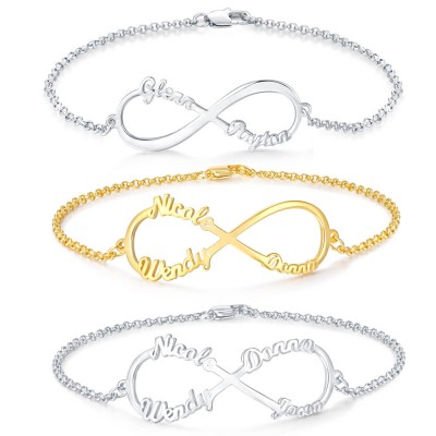 Bracelet à breloques Infinity personnalisé