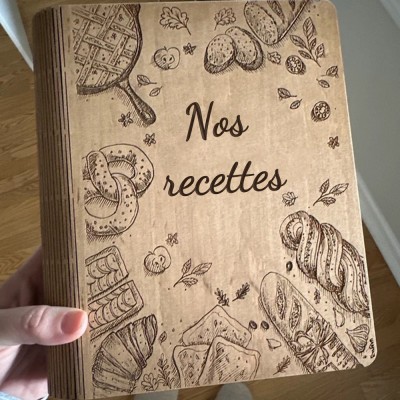 Livre de recettes familial personnalisé en bois pour maman, grand-mère, idées cadeaux pour le jour de Noël