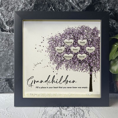 Personalized Family Tree Grandchildren Fill A Place Name Black Frame Home Decor For Grandma