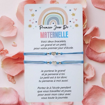 bracelet retour à l'école premier jour de maternelle cadeau pour enfants lot de 2