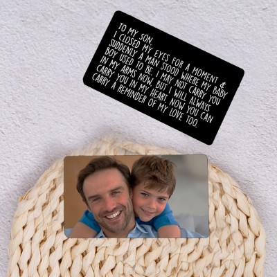 Rosefeels portefeuille en métal personnalisé carte photo note d'amour cadeau d'anniversaire pour papa