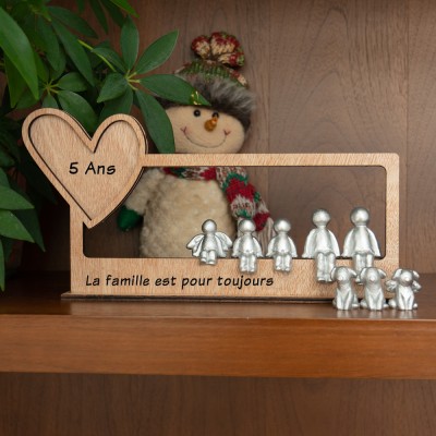 7 ans notre incroyable famille figurines de sculpture personnalisées cadeau de Noël