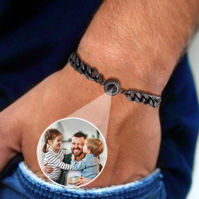 Bracelet de projection de photo personnalisé pour cadeau de fête des pères