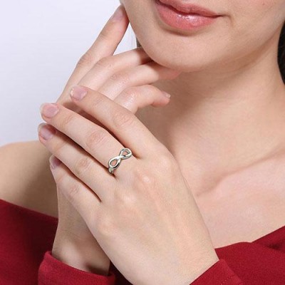 Bague symbole infini gravure