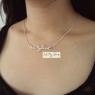 Collier d'écriture personnalisée en argent S925