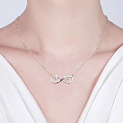 Collier de nom d’infini avec des pierres de naissance
