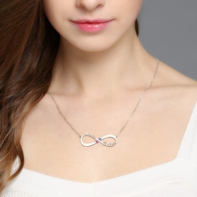 Collier Prénom Infini avec Pierres de Naissance