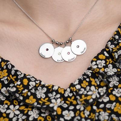 Collier personnalisé avec pendentifs de pierres de naissance avec 1 à 10 breloques