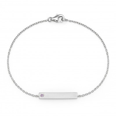 Bracelet de nom personnalisé barre de naissance en argent