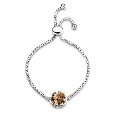 Bracelet photo personnalisé en argent