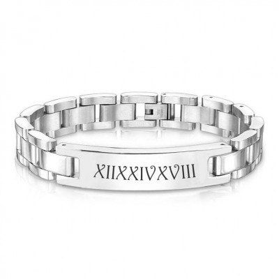 Bracelet pour homme deux tons en argent personnalis