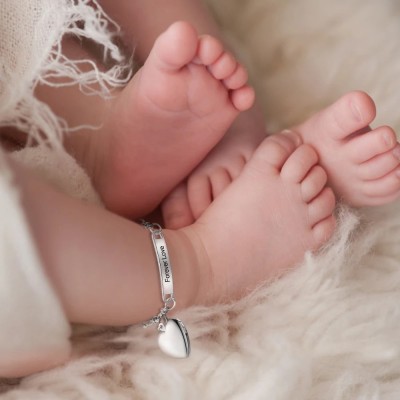 Bracelet / cheville personnalisé avec médaillon photo coeur