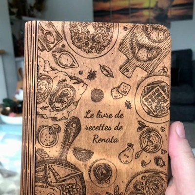 Livre de recettes familial personnalisé en bois pour maman, grand-mère, idées cadeaux pour le jour de Noël