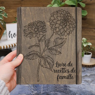 Livre de recettes familial personnalisé en bois pour maman, grand-mère, idées cadeaux pour le jour de Noël