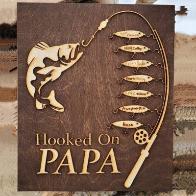 Accro à papa papa grand-père fête des pères cadeau de voyage de pêche personnalisé pour lui