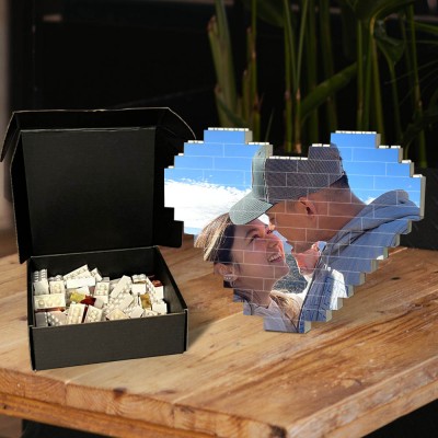 Rosefeels Cœur personnalisé bloc photo puzzle brique de construction anniversaire anniversaire Saint Valentin idées cadeaux
