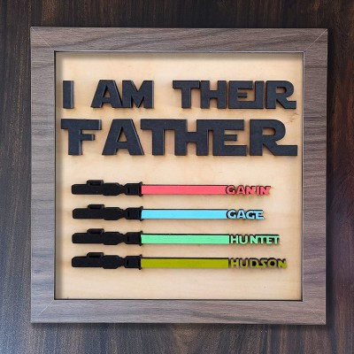 I Am Their Father Sign Personalized Kids Name Frame For Dad Father's Day