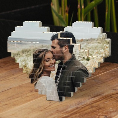 Rosefeels Cœur personnalisé bloc photo puzzle brique de construction anniversaire anniversaire Saint Valentin idées cadeaux