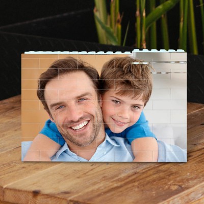 Rosefeels - Bloc photo personnalisé puzzle brique de construction souvenir de famille idées cadeaux pour la fête des pères