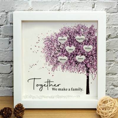 Personalized Family Tree Frame Home Decor Christmas Gift For Mom Grandma