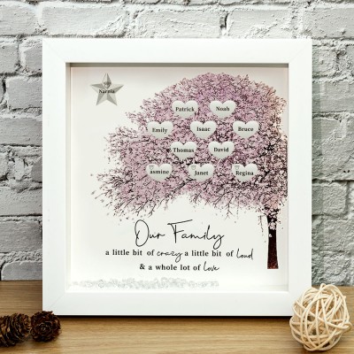 Personalized Family Tree Frame Home Decor Christmas Gift For Mom Grandma