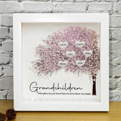 Personalized Family Tree Frame Home Decor Christmas Gift For Mom Grandma