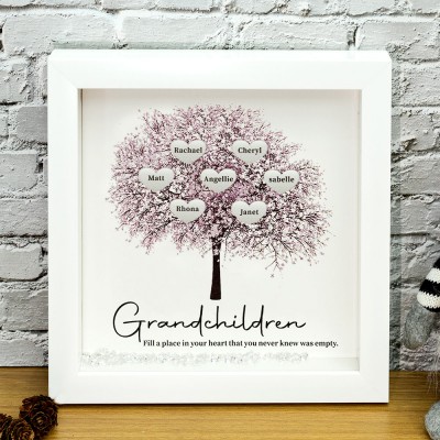 Personalized Family Tree Frame Home Decor Christmas Gift For Mom Grandma