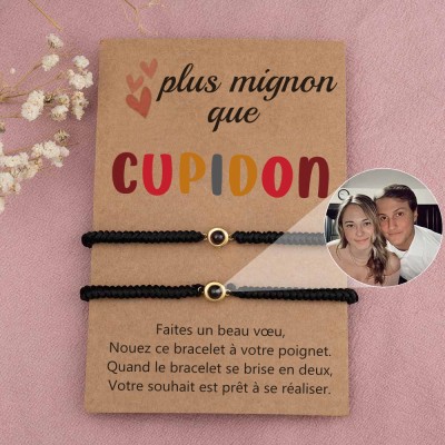 Bracelet de projection de photo personnalisé pour couple