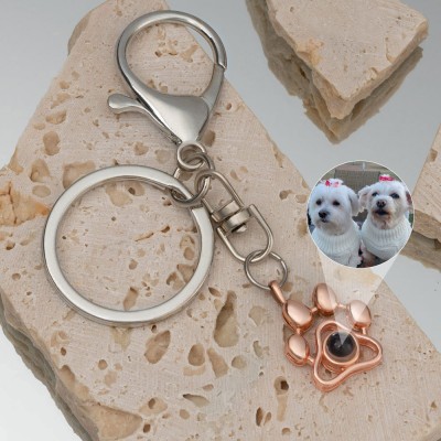 Porte-clés de projection de photo personnalisé pour les amoureux des animaux de compagnie