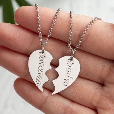 Collier Prénom Couple Personnalisé Argent Cadeau Saint Valentin