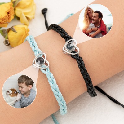 Bracelet personnalisé en forme de cœur avec projection de photos, pour femme, âme sœur, idées cadeaux pour la saint-valentin