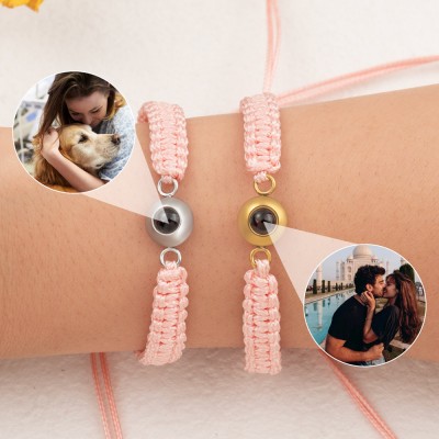 Bracelet à breloques personnalisé avec projection de photos, pour femme, âme sœur, Saint-Valentin