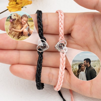 Bracelet personnalisé en forme de cœur avec projection de photos, pour femme, âme sœur, idées cadeaux pour la saint-valentin