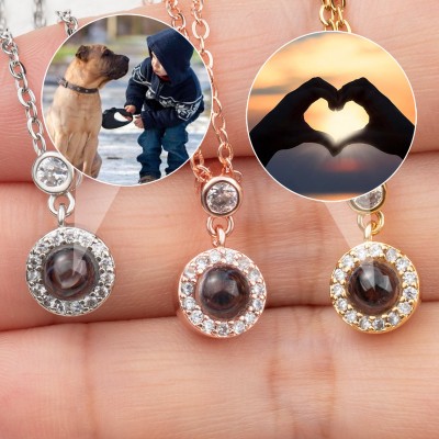 Collier à breloques personnalisé avec projection de photos, cadeau de saint-valentin pour âme sœur