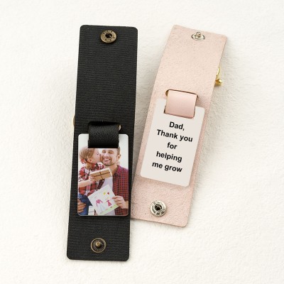 Porte-clés photo rose personnalisé pour la fête des mères