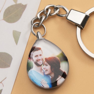 Porte-clés photo en cristal personnalisé Cadeaux de couple personnalisés