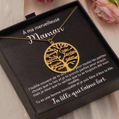 À mon merveilleux collier d'arbre généalogique de maman de la fille fils idées cadeaux pour la fête des mères