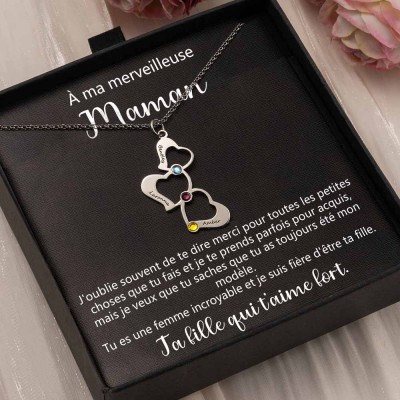 À ma merveilleuse maman collier coeur de fille fils idées cadeaux pour la fête des mères