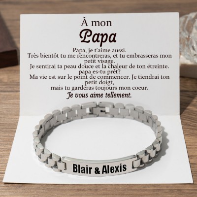 A mon papa Bracelet Prénom Personnalisé Pour Idées Cadeaux Fête Des Pères