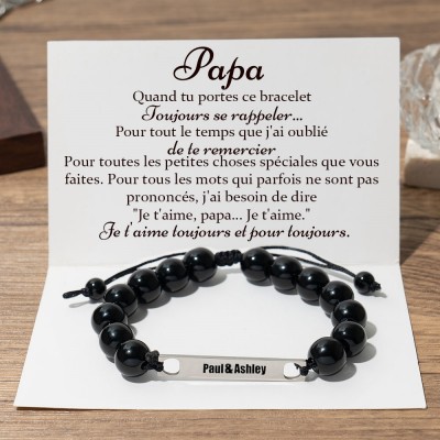 A mon papa Bracelet Prénom Personnalisé Pour Idées Cadeaux Fête Des Pères