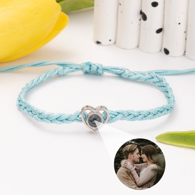Bracelet à breloques personnalisé avec projection de photos commémoratives, idées cadeaux pour la Saint-Valentin
