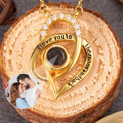 Collier Projection Photo Personnalisé Pour Couple Saint Valentin