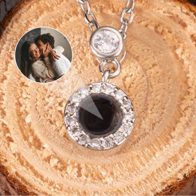 Collier à breloques personnalisé avec projection de photos, cadeau de saint-valentin pour Couple