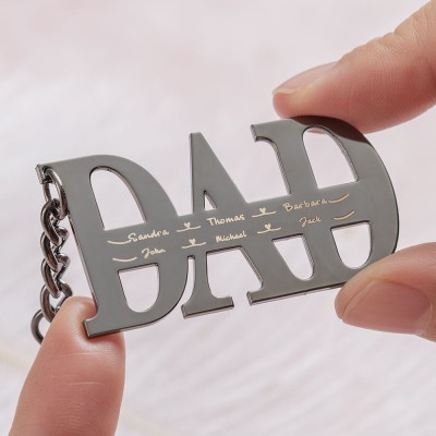 Cadeau Fête des Pères Personnalisé Papa Puzzle Nom Gravure Porte-clés