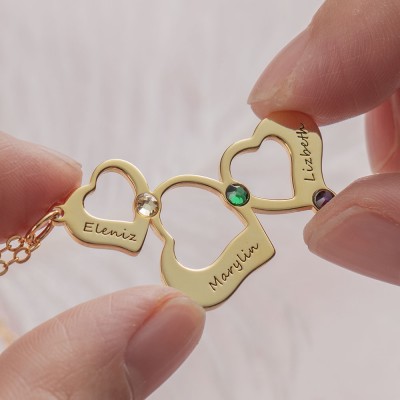 Cadeau de Noël Collier Coeur Nom de Famille Personnalisé