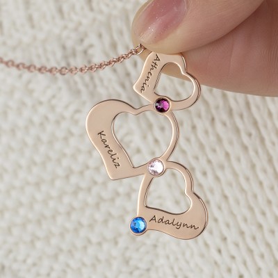 Cadeau de Noël Collier Coeur Nom de Famille Personnalisé